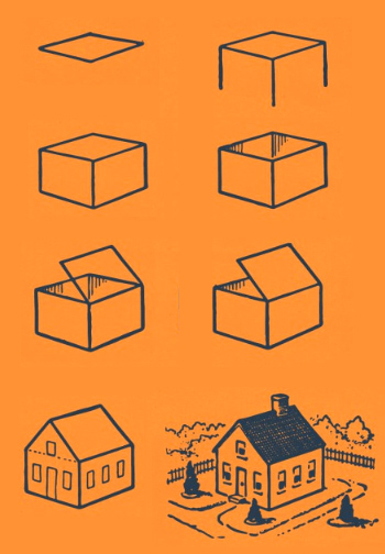 Haus aus der Box - Anleitung zum Zeichnen
